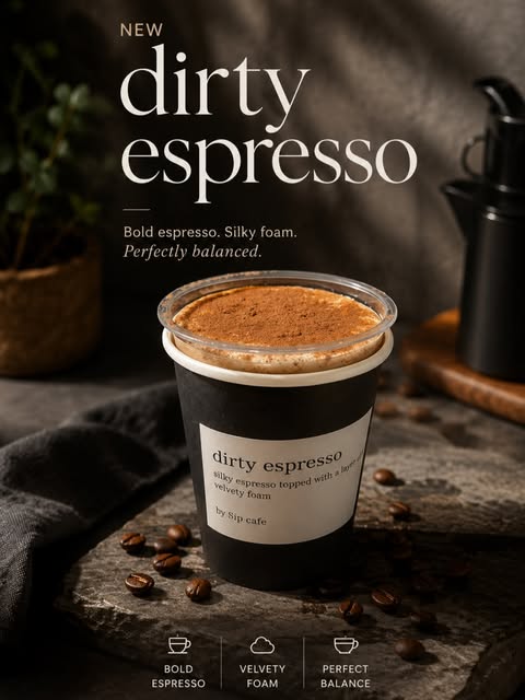 Dirty Espresso with velvety foam